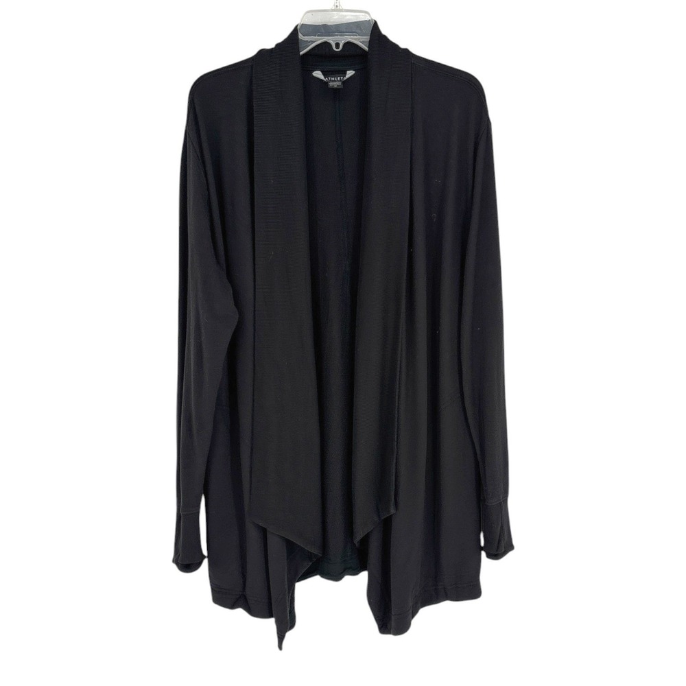 Athleta Pranayama Restore Wrap Cardigan Black Womens Size Medium Athleisure